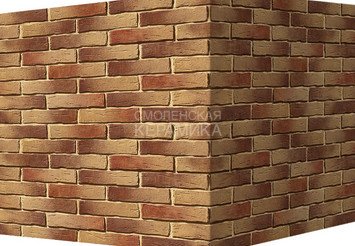 Декоративный камень 375-65 White Hills "Сити Брик" (Сity brick), медный, угловой