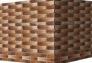 Декоративный камень 378-45 White Hills "Сити Брик" (Сity brick), темно-коричневый, угловой