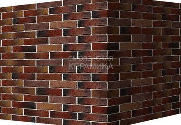 Декоративный камень 378-75 White Hills "Сити Брик" (Сity brick), коричнево-медный, угловой