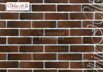 Декоративный камень 379-40 White Hills "Сити Брик" (Сity brick), коричнево-серый, плоскостной