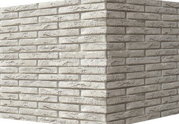 Декоративный камень 380-05 White Hills "Остия Брик" (Ostia Brick), белый, угловой
