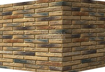 Декоративный камень 380-45 White Hills "Остия Брик" (Ostia Brick), коричневый, угловой