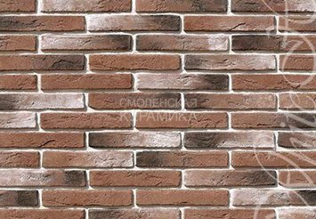 Декоративный камень 383-70 White Hills "Остия Брик" (Ostia Brick), красный, плоскостной