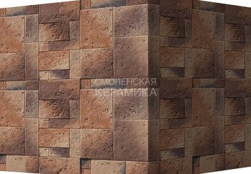 Декоративный камень 488-45 White Hills "Бремар (Braemar), темно-коричневый, угловой, без шва