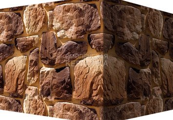 Декоративный камень 611-45 White Hills "Рока" (Roca), коричнево-медный, угловой