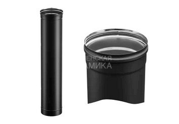 Дымоход 1,0м (430/0,8 мм / эмаль /600° черная) Ф150 BLACKSIDE