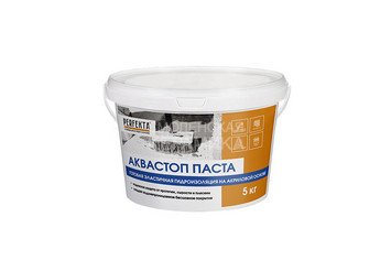 Гидроизоляция готовая эластичная Аквастоп Паста, 5 кг