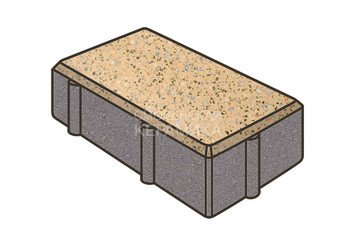 Гранитная тротуарная плитка Готика, Брусчатка Granite FINO, 200x100x60, Жельтау