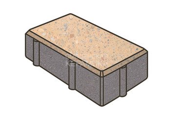 Гранитная тротуарная плитка Готика, Брусчатка Granite FINO, 200x100x60, Павловское