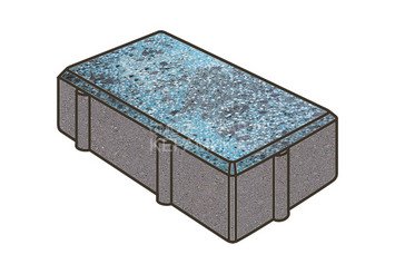 Гранитная тротуарная плитка Готика, Брусчатка Granite FINO, 200x100x80, Азул Бахия