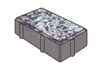 Гранитная тротуарная плитка Готика, Брусчатка Granite FINO, 200x100x80, Диорит