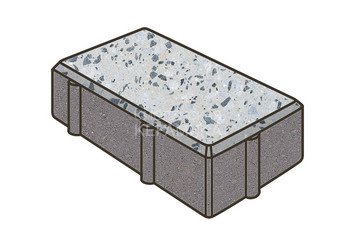 Гранитная тротуарная плитка Готика, Брусчатка Granite FINO, 200x100x80, Грис Парга