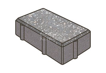 Гранитная тротуарная плитка Готика, Брусчатка Granite FINO, 200x100x80, Ильменит
