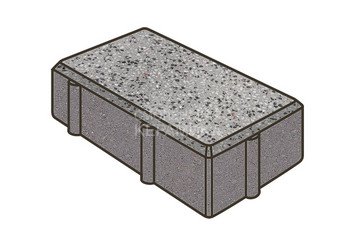 Гранитная тротуарная плитка Готика, Брусчатка Granite FINO, 200x100x80, Цветок Урала