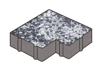 Гранитная тротуарная плитка Готика, Калипсо Granite FINO, 60 мм, Диорит