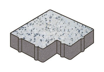 Гранитная тротуарная плитка Готика, Калипсо Granite FINO, 60 мм, Грис Парга
