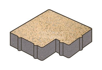 Гранитная тротуарная плитка Готика, Калипсо Granite FINO, 60 мм, Жельтау