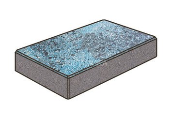 Гранитная тротуарная плитка Готика, Картано Granite FINO, 300x150x100, Азул Бахия