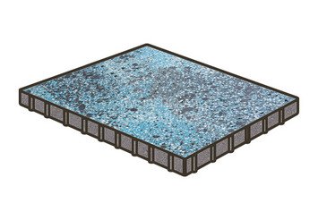 Гранитная тротуарная плитка Готика, Квадрат Granite FINO, 1000x1000x100, Азул Бахия