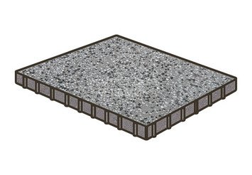 Гранитная тротуарная плитка Готика, Квадрат Granite FINO, 1000x1000x100, Белла Уайт