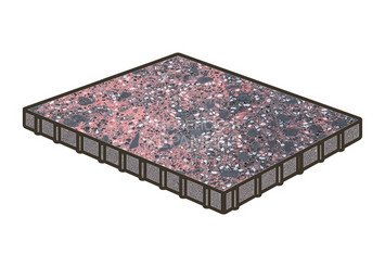 Гранитная тротуарная плитка Готика, Квадрат Granite FINO, 1000x1000x100, Дымовский
