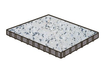 Гранитная тротуарная плитка Готика, Квадрат Granite FINO, 1000x1000x100, Грис Парга
