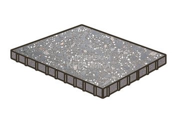 Гранитная тротуарная плитка Готика, Квадрат Granite FINO, 1000x1000x100, Ильменит