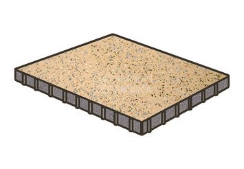Гранитная тротуарная плитка Готика, Квадрат Granite FINO, 1000x1000x100, Жельтау