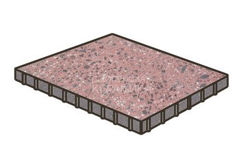 Гранитная тротуарная плитка Готика, Квадрат Granite FINO, 1000x1000x100, Ладожский