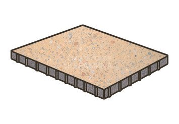 Гранитная тротуарная плитка Готика, Квадрат Granite FINO, 1000x1000x100, Павловское