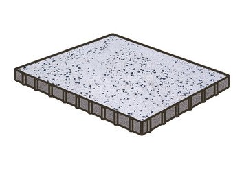 Гранитная тротуарная плитка Готика, Квадрат Granite FINO, 1000x1000x100, Покостовский
