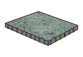 Гранитная тротуарная плитка Готика, Квадрат Granite FINO, 1000x1000x100, Порфир