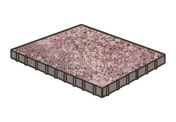 Гранитная тротуарная плитка Готика, Квадрат Granite FINO, 1000x1000x100, Сансет