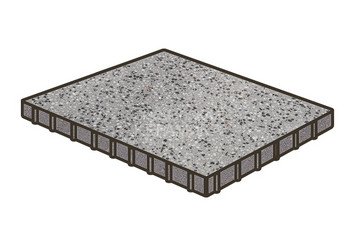 Гранитная тротуарная плитка Готика, Квадрат Granite FINO, 1000x1000x100, Цветок Урала