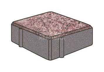 Гранитная тротуарная плитка Готика, Квадрат Granite FINO, 100x100x60, Сансет