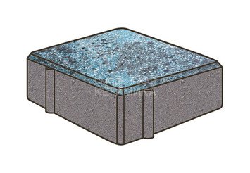 Гранитная тротуарная плитка Готика, Квадрат Granite FINO, 100x100x80, Азул Бахия