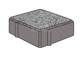 Гранитная тротуарная плитка Готика, Квадрат Granite FINO, 100x100x80, Белла Уайт