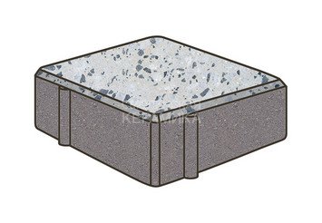 Гранитная тротуарная плитка Готика, Квадрат Granite FINO, 100x100x80, Грис Парга
