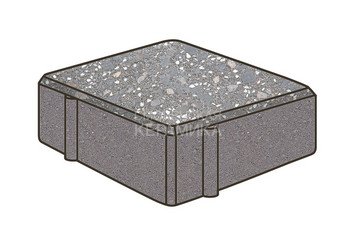 Гранитная тротуарная плитка Готика, Квадрат Granite FINO, 100x100x80, Ильменит