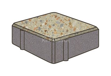 Гранитная тротуарная плитка Готика, Квадрат Granite FINO, 100x100x80, Зарф