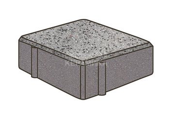 Гранитная тротуарная плитка Готика, Квадрат Granite FINO, 100x100x80, Цветок Урала