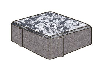 Гранитная тротуарная плитка Готика, Квадрат Granite FINO, 150x150x80, Диорит
