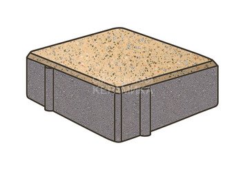 Гранитная тротуарная плитка Готика, Квадрат Granite FINO, 150x150x80, Жельтау