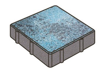 Гранитная тротуарная плитка Готика, Квадрат Granite FINO, 200x200x60, Азул Бахия