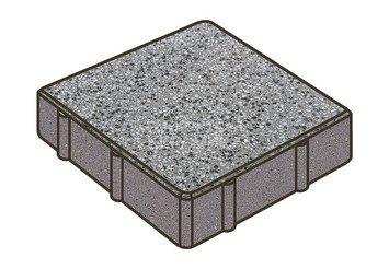 Гранитная тротуарная плитка Готика, Квадрат Granite FINO, 200x200x60, Белла Уайт