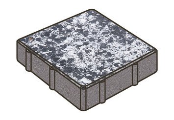 Гранитная тротуарная плитка Готика, Квадрат Granite FINO, 200x200x60, Диорит