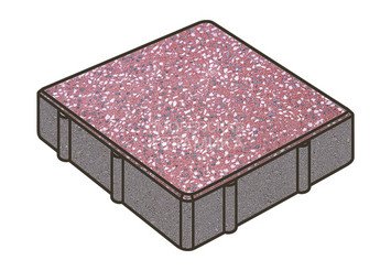 Гранитная тротуарная плитка Готика, Квадрат Granite FINO, 200x200x60, Емельяновский