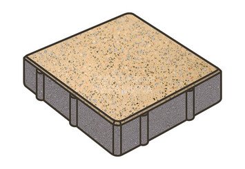 Гранитная тротуарная плитка Готика, Квадрат Granite FINO, 200x200x60, Жельтау