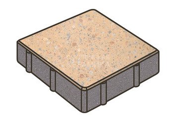 Гранитная тротуарная плитка Готика, Квадрат Granite FINO, 200x200x60, Павловское
