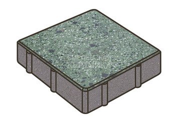 Гранитная тротуарная плитка Готика, Квадрат Granite FINO, 200x200x60, Порфир